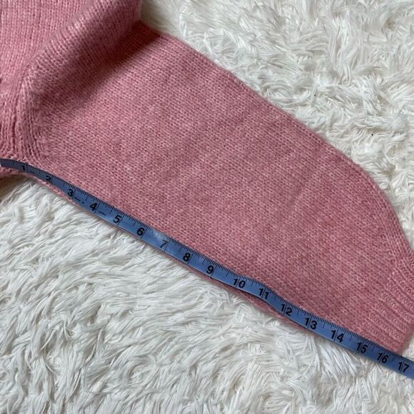 MNG Pink Knit Sweater Womens Size XL Crop Polyester Wool Blend - Picture 6 of 8